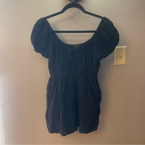 Forever 21 Women’s black puff sleeve short sleeve romper